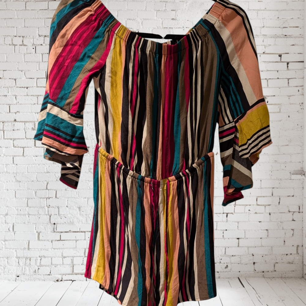 Striped Off-Shoulder Romper
